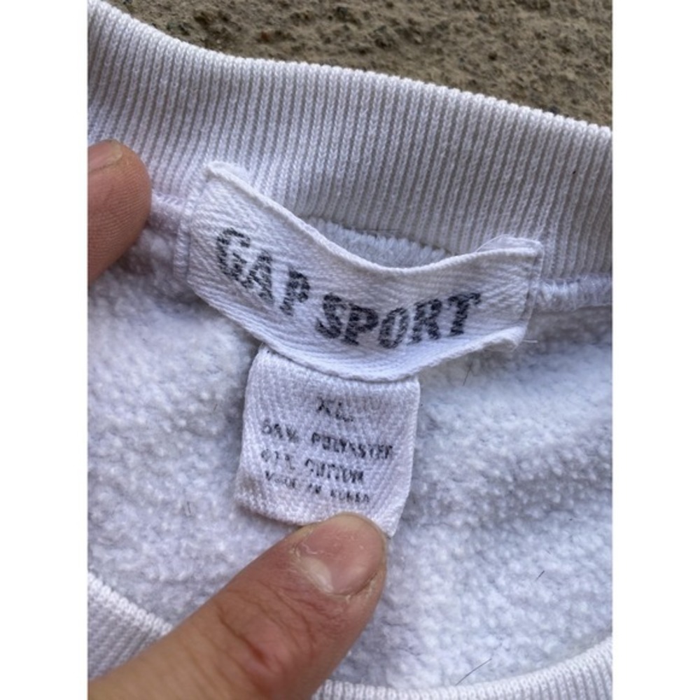Vintage GAP Sport Sweatshirt Mens XL White Reebok Graphic Pullover Fleece 90s - Picture 5 of 10